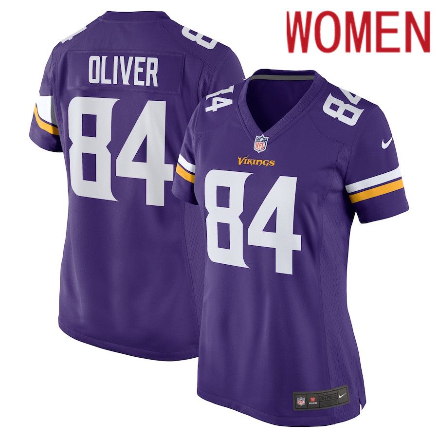Women Minnesota Vikings 84 Josh Oliver Nike Purple Game Player NFL Jersey